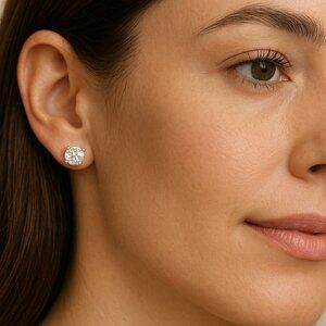 NWT - Sterling Silver Cubic Zirconia Earrings approx 3 ct